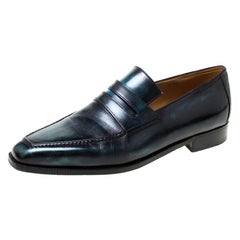 Berluti Black Leather Penny Loafers Size 42.5