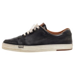 Berluti Black Leather Playtime Lace Up Sneakers Size 44