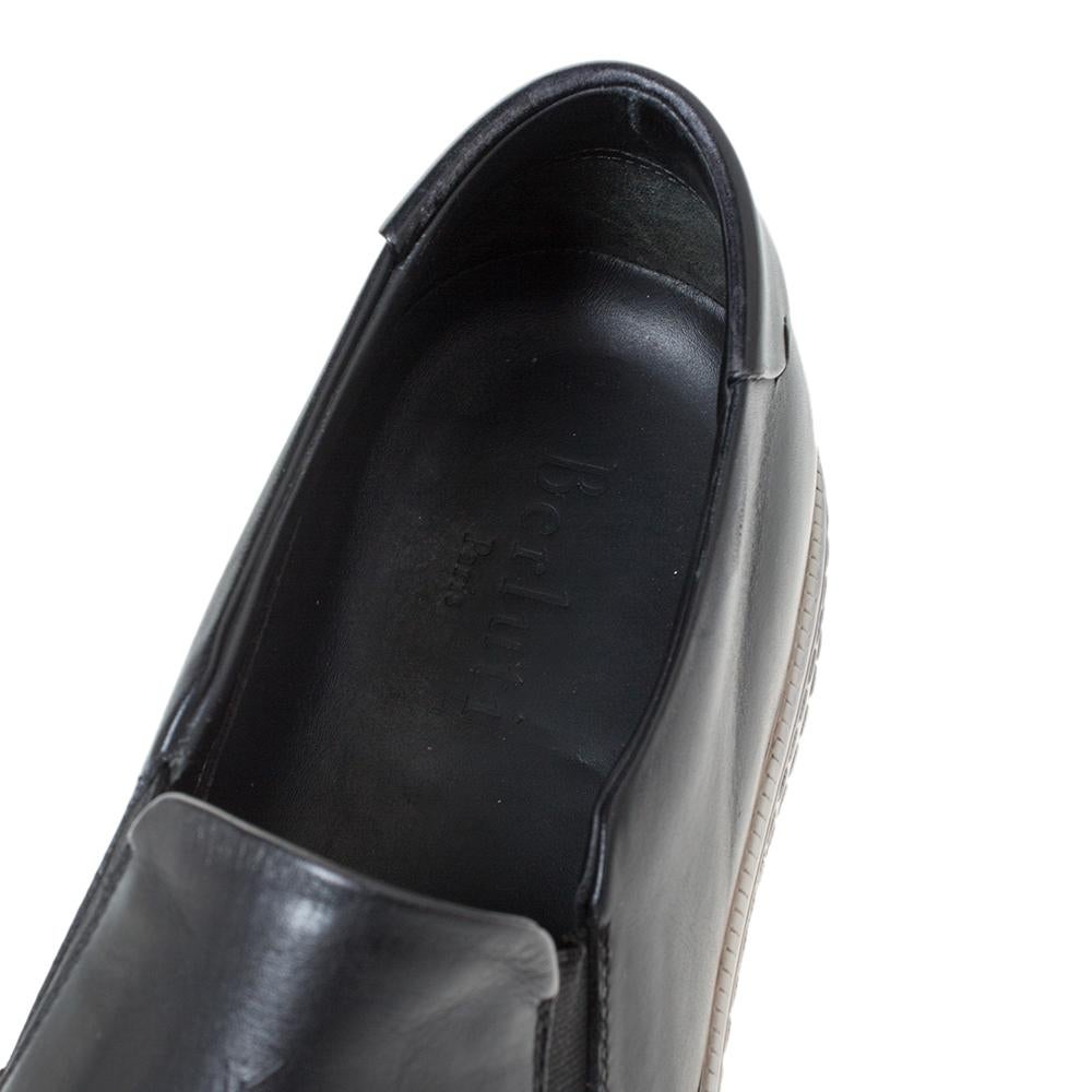 Berluti Black Leather Playtime Palermo Scritto Slip On Sneaker Size 43.5 1
