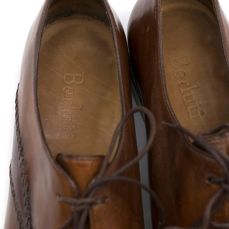 Berluti Brown Leather Derby Shoes SIZE 8 at 1stDibs