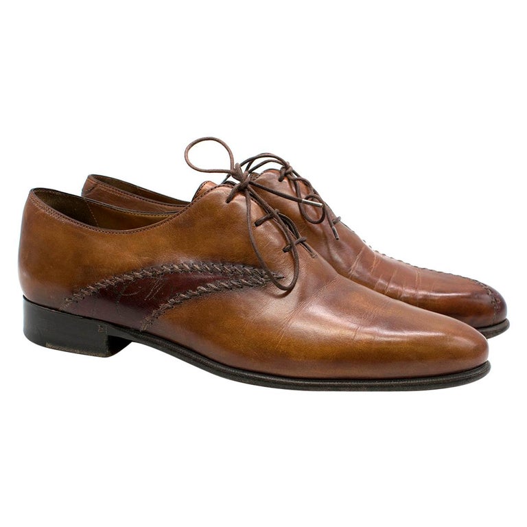 Berluti Brown Leather Derby Shoes SIZE 8 at 1stDibs