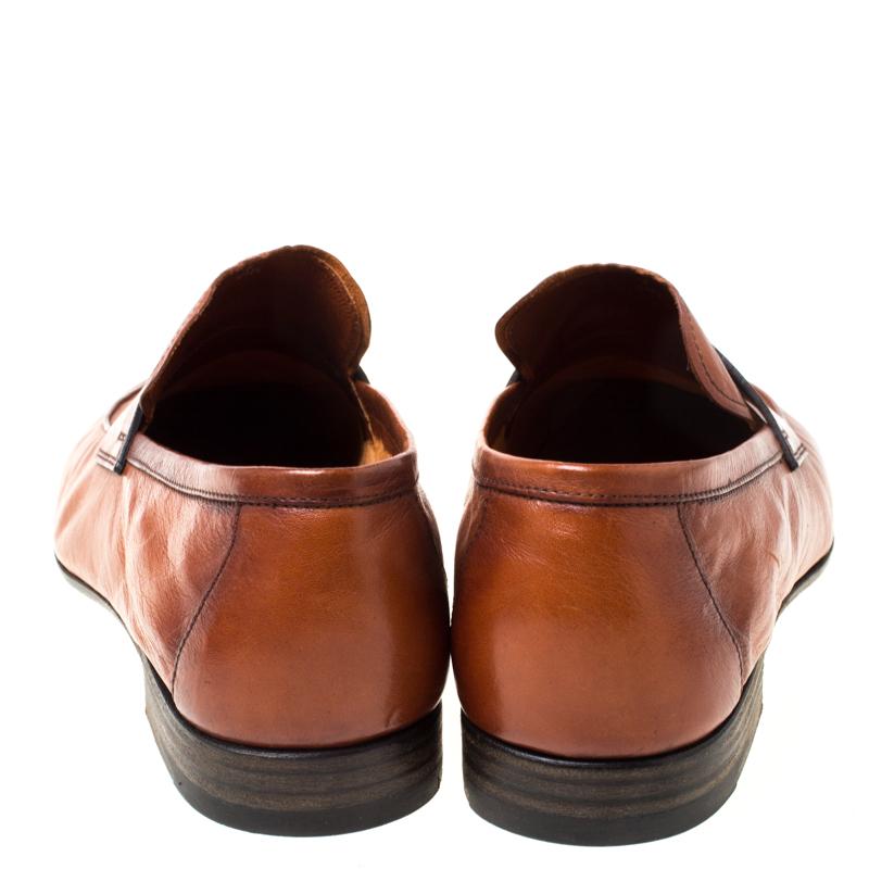Berluti Brown Leather Lorenzo Loafers Size 42 In Good Condition In Dubai, Al Qouz 2