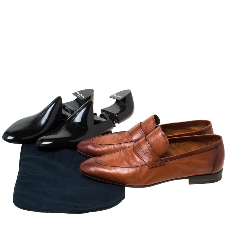 Berluti Brown Leather Lorenzo Loafers Size 42 2