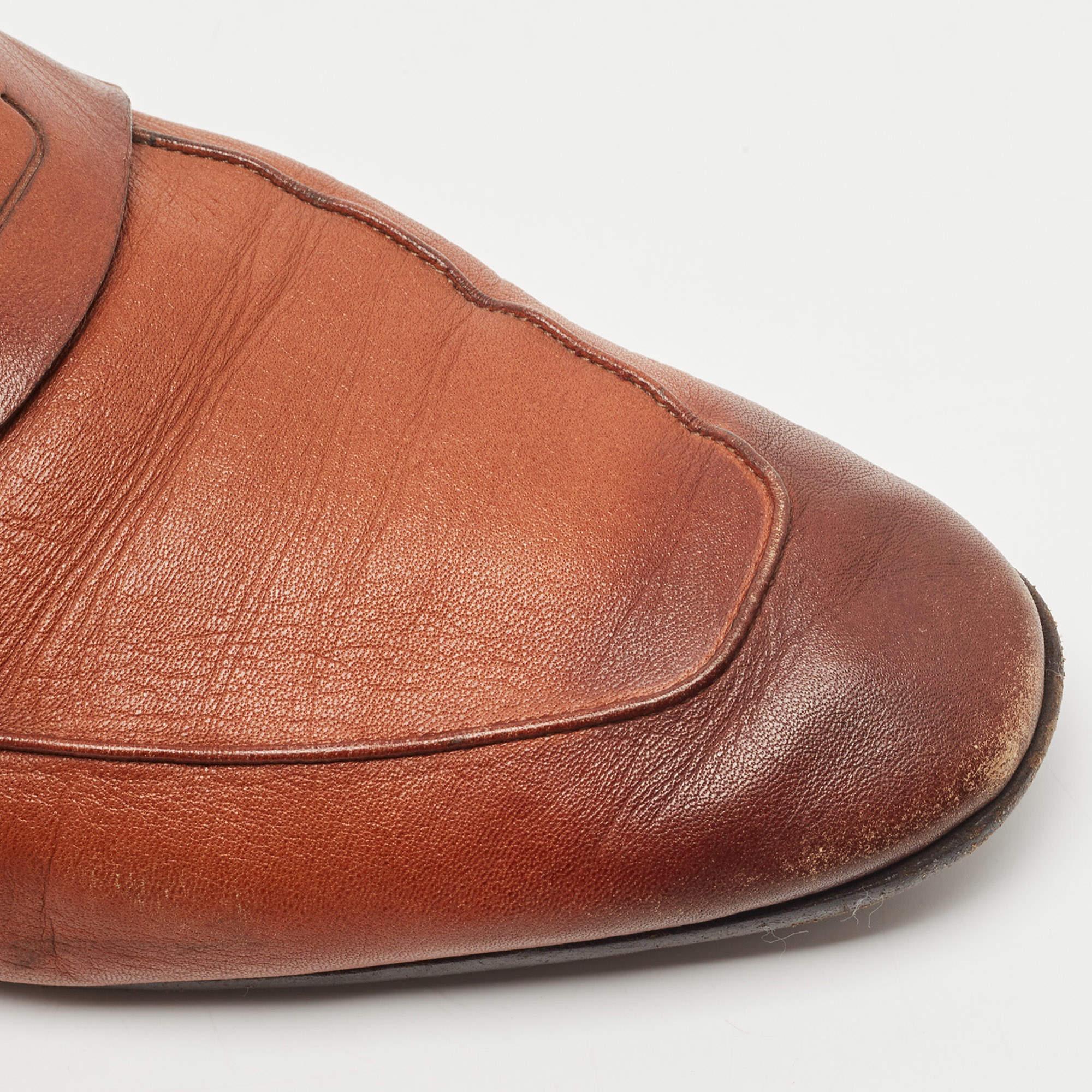 Berluti Brown Leather Lorenzo Loafers Size 43 2