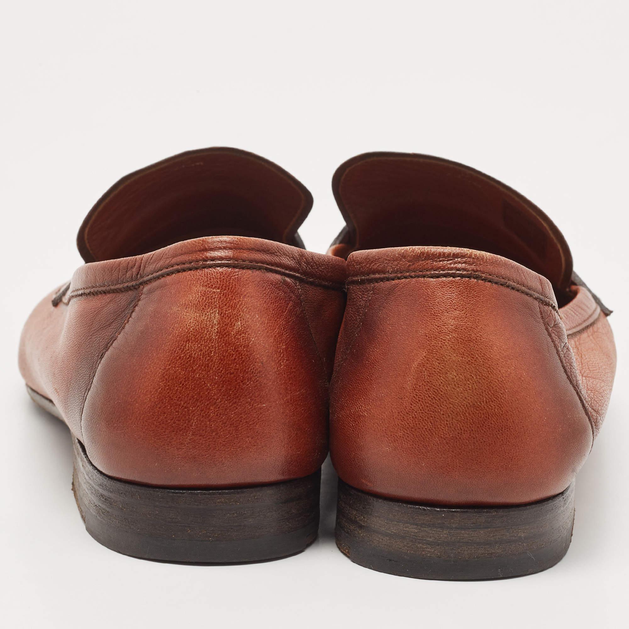Berluti Brown Leather Lorenzo Loafers Size 43 4
