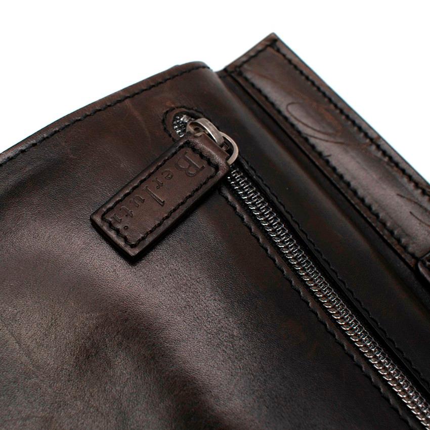 Black Berluti Brown Leather Men’s Briefcase 