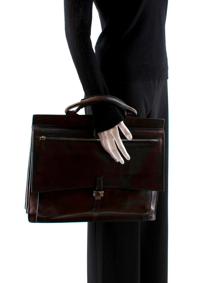 Berluti Brown Leather Men’s Briefcase  In Excellent Condition In London, GB