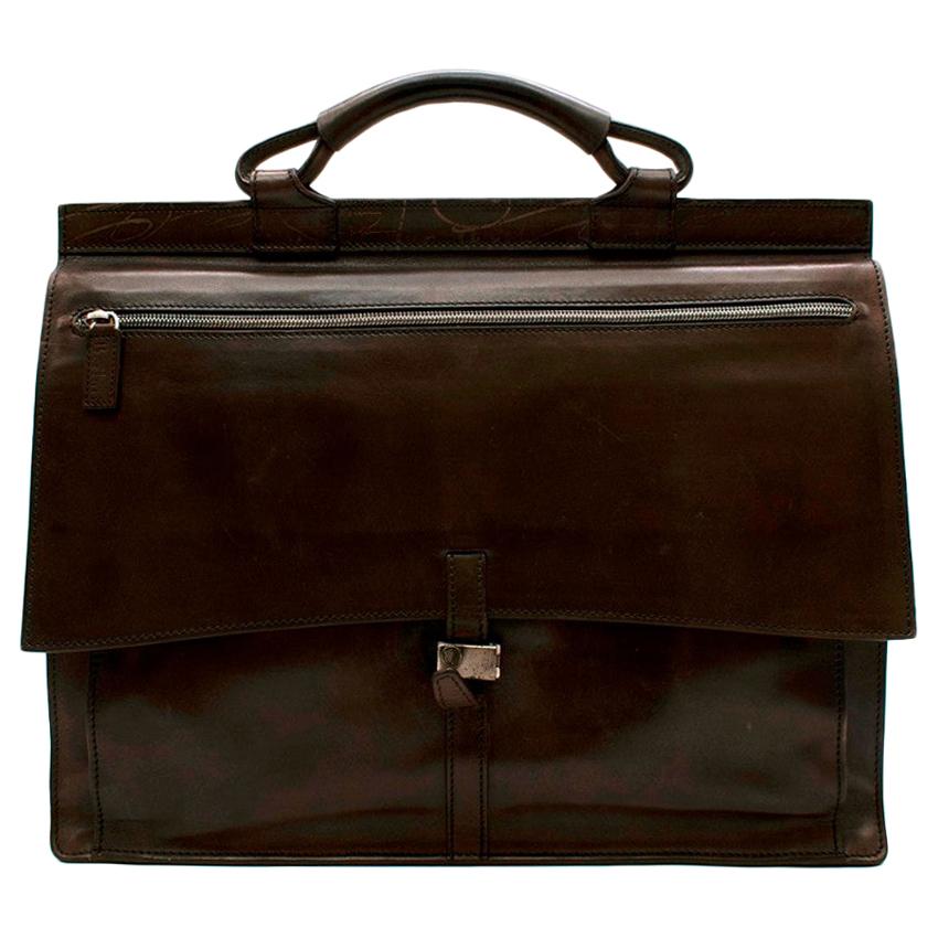 Berluti Brown Leather Men’s Briefcase 