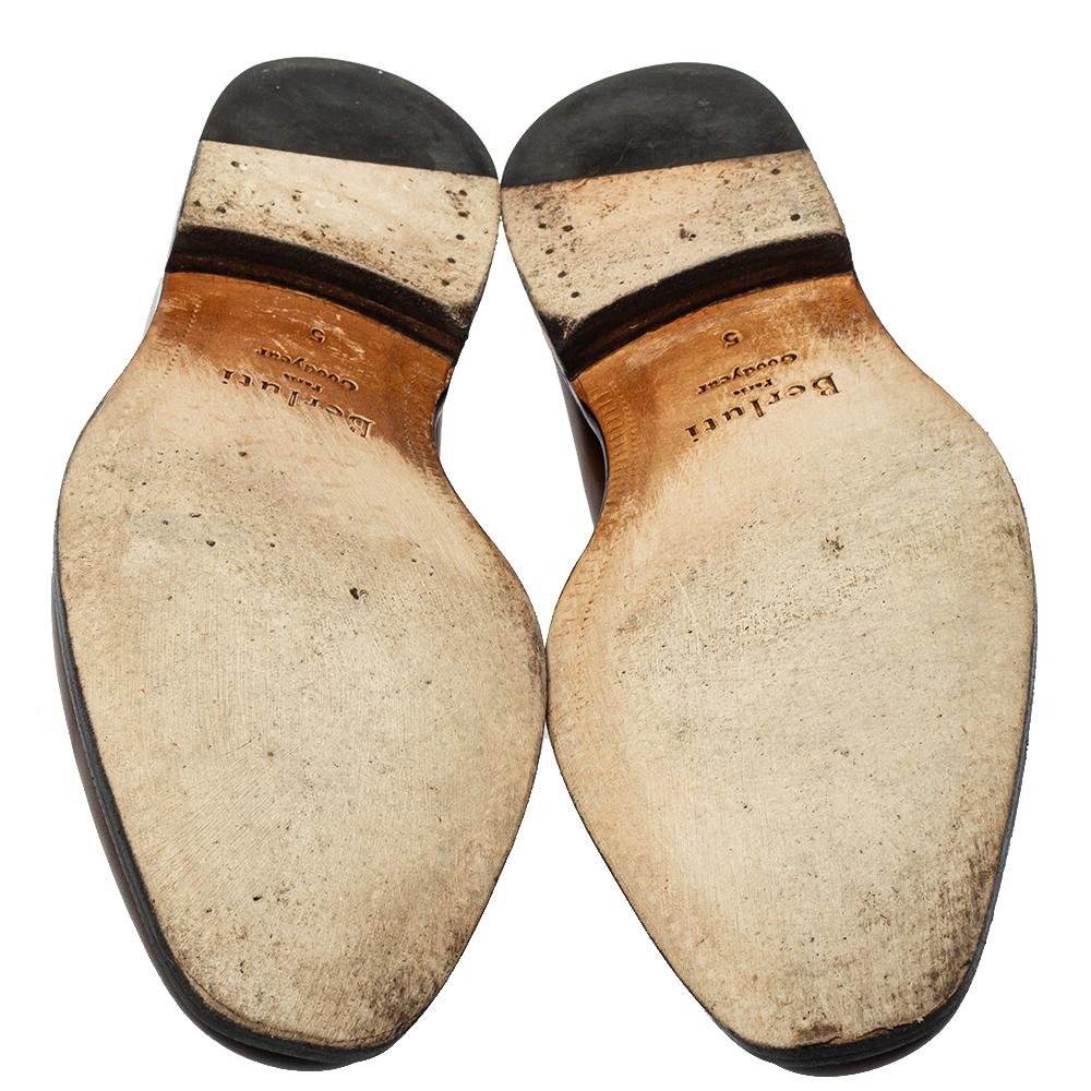 Men's Berluti Brown Leather Tasseled Loafers Size 39