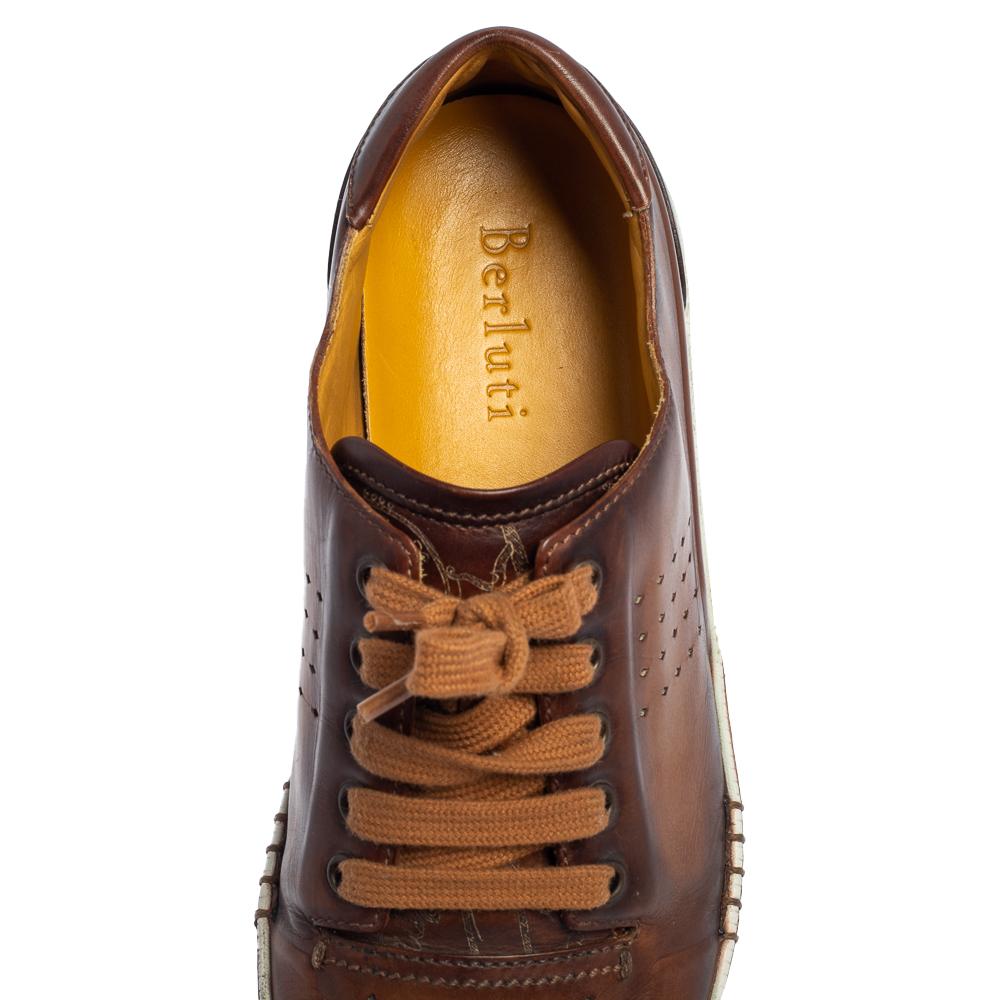 Berluti Brown Ombre Leather Playtime Low Top Sneakers Size 41.5 1