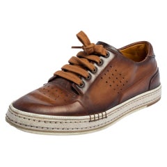 Berluti Brown Ombre Leder Playtime Low Top Turnschuhe Größe 41.5