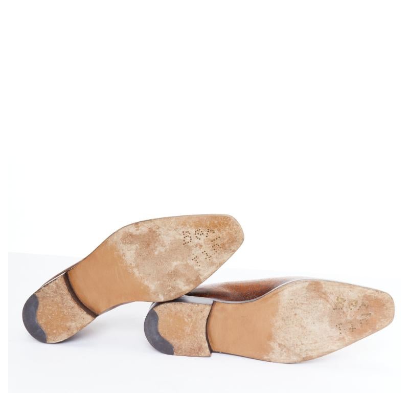 BERLUTI chaussures à lacets en cuir texturé marron UK7 EU41 5