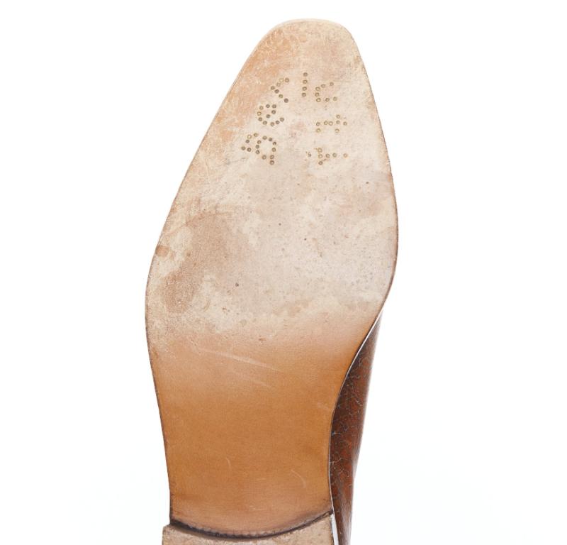BERLUTI chaussures à lacets en cuir texturé marron UK7 EU41 6