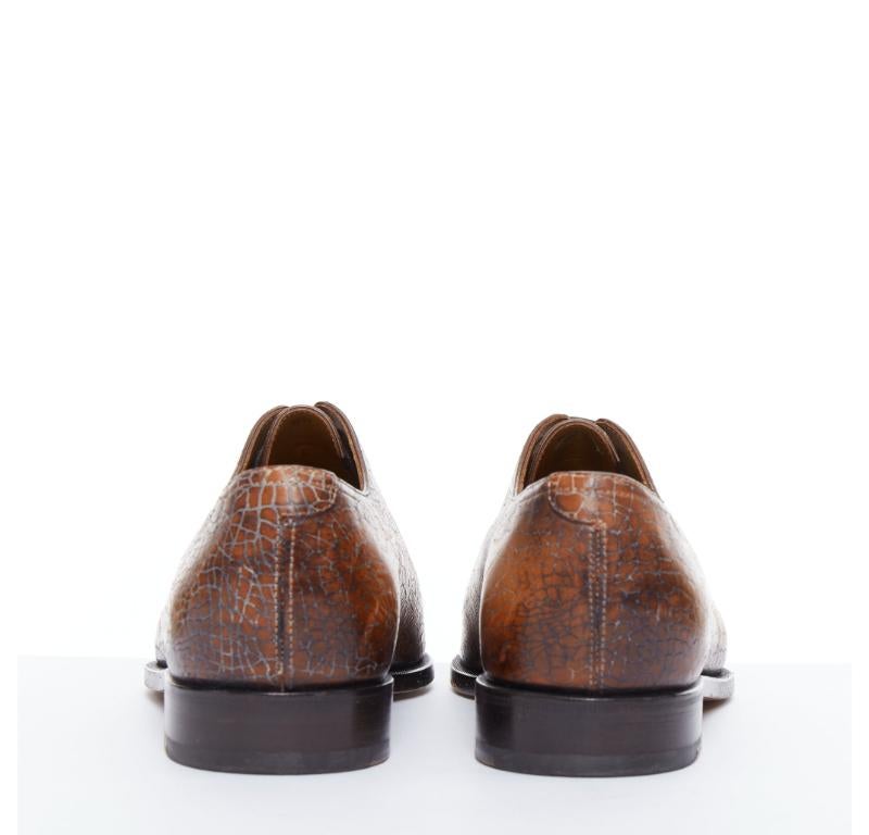  BERLUTI chaussures à lacets en cuir texturé marron UK7 EU41 Pour hommes 