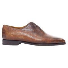 BERLUTI chaussures à lacets en cuir texturé marron UK7 EU41