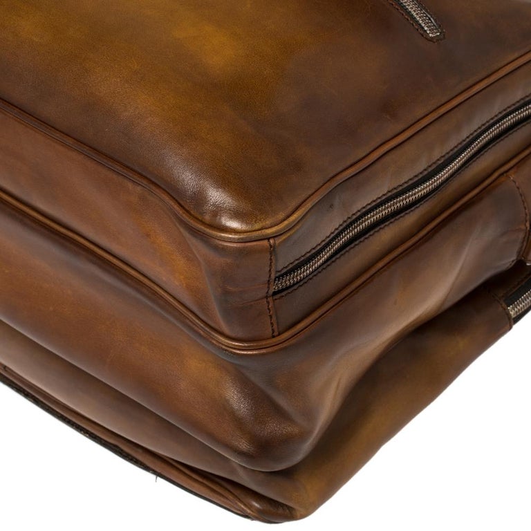 Berluti Brown Venezia Leather Deux Jours Briefcase at 1stDibs