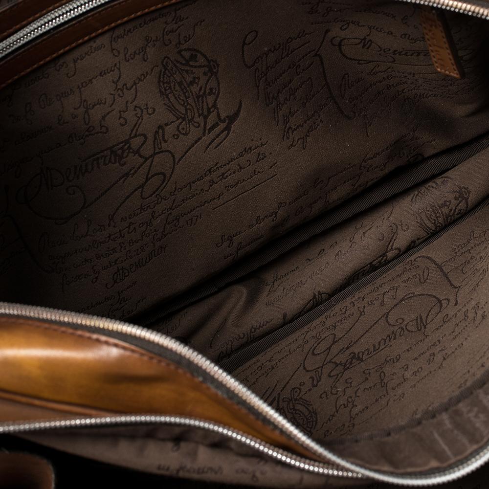 Berluti Brown Venezia Leather Deux Jours Briefcase 3