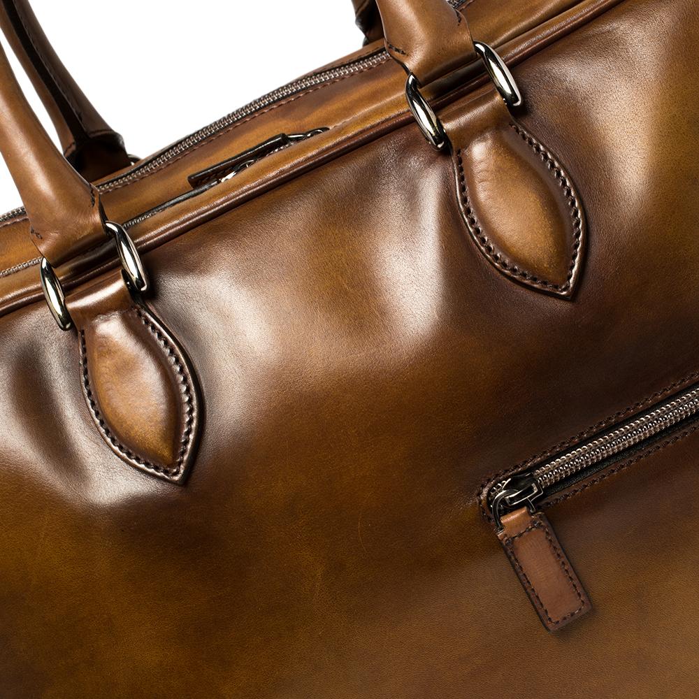 Berluti Brown Venezia Leather Deux Jours Briefcase 5