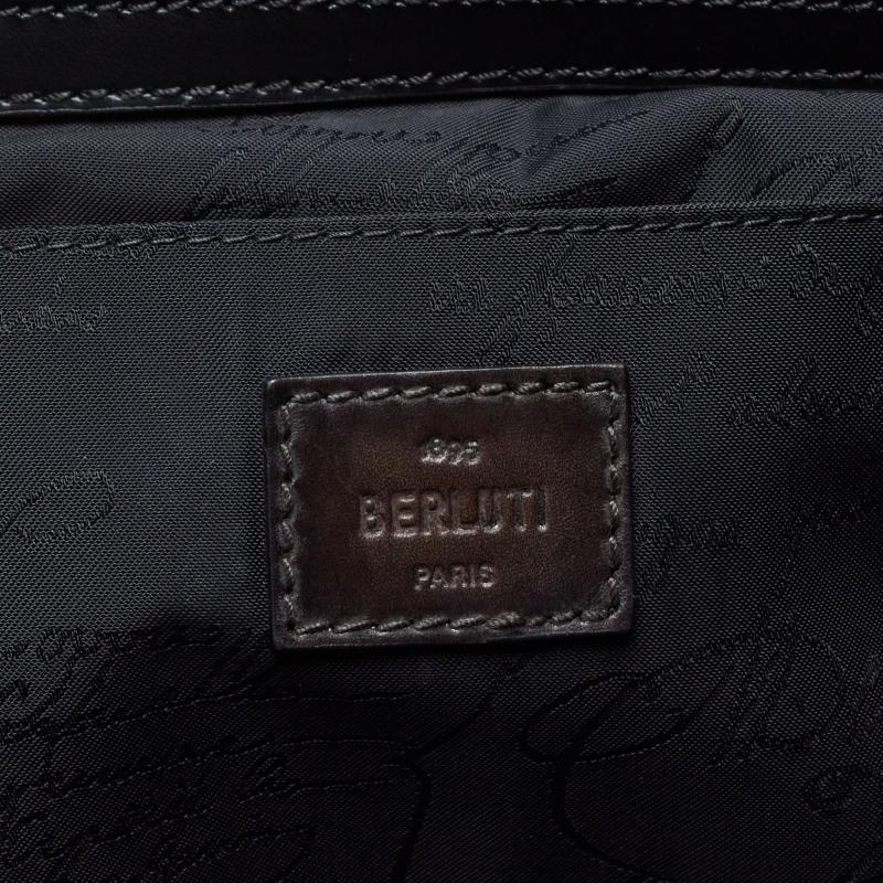 Berluti Dark Brown Leather Day Out Scritto Backpack 7