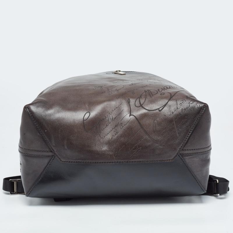Berluti Dark Brown Leather Day Out Scritto Backpack 11
