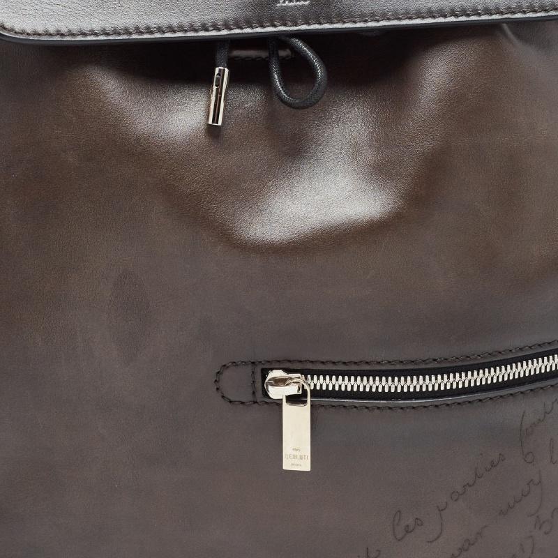 Berluti Dark Brown Leather Day Out Scritto Backpack 2