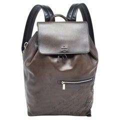 Berluti Dark Brown Leather Day Out Scritto Backpack