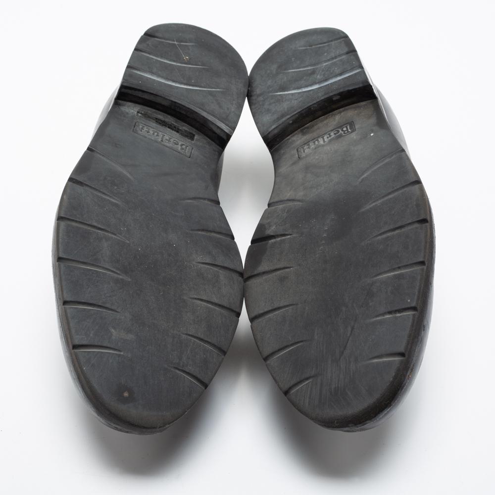 Berluti Dark Grey Leather Couture Demesure Loafers Size 43 1
