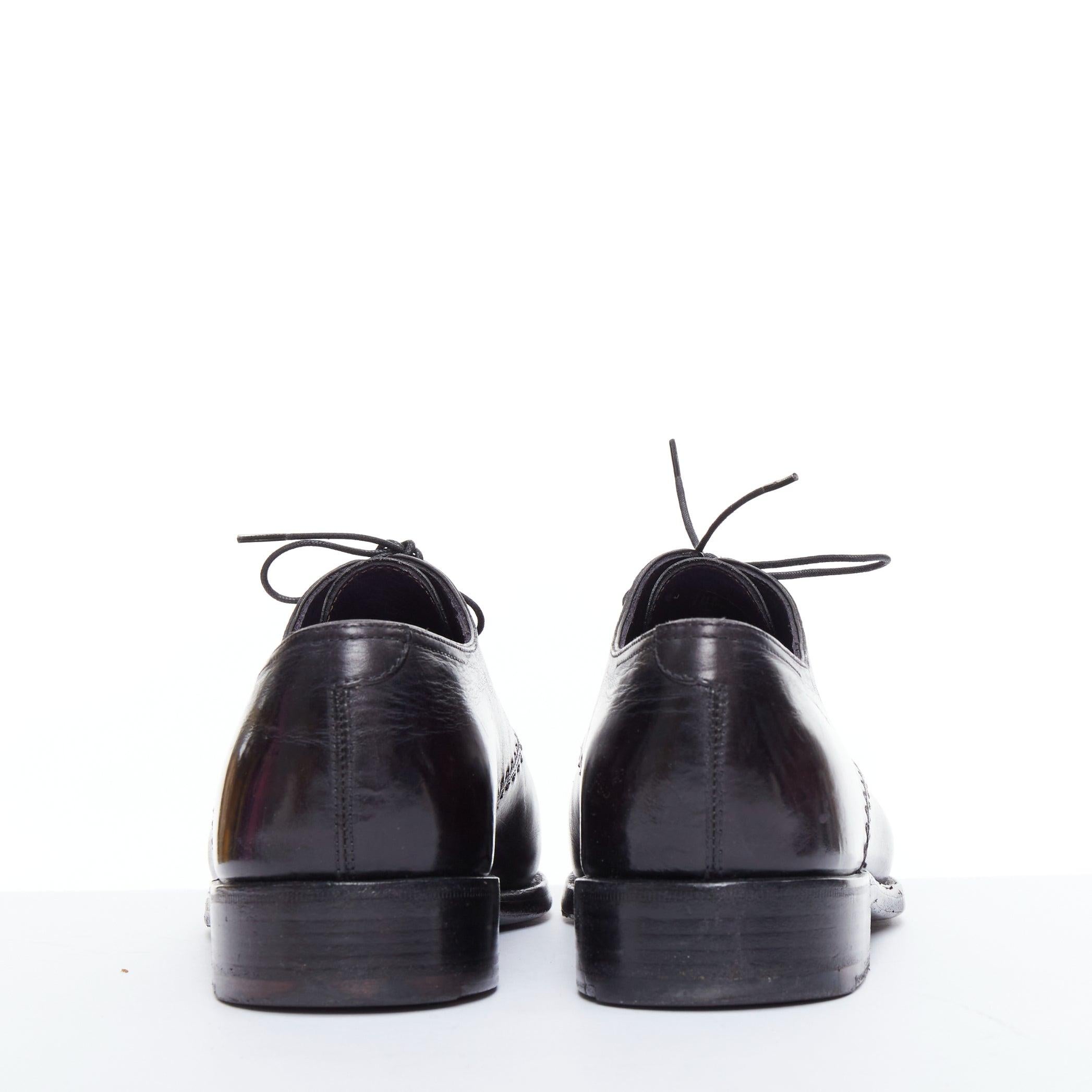 Men's BERLUTI dark purple overstitched brushed leather brogue shoes UK7 EU41 For Sale