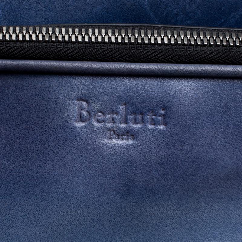 Berluti Gradient Blue/White Polished Leather Time Off Dégradé Backpack 1