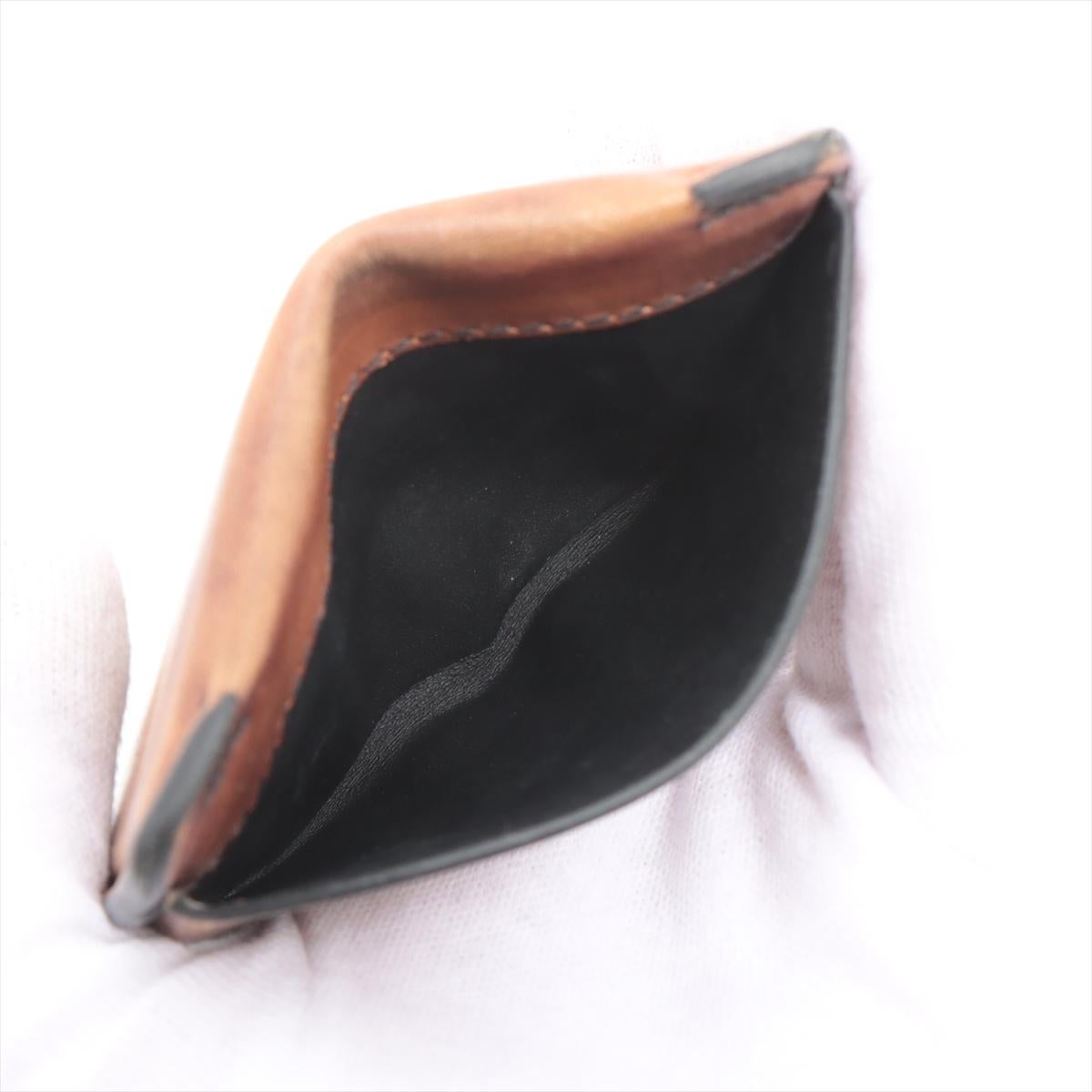 Berluti Logo Leather Card Case Brown For Sale 1