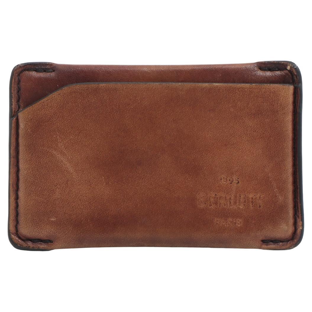 Berluti Logo Leather Card Case Brown For Sale