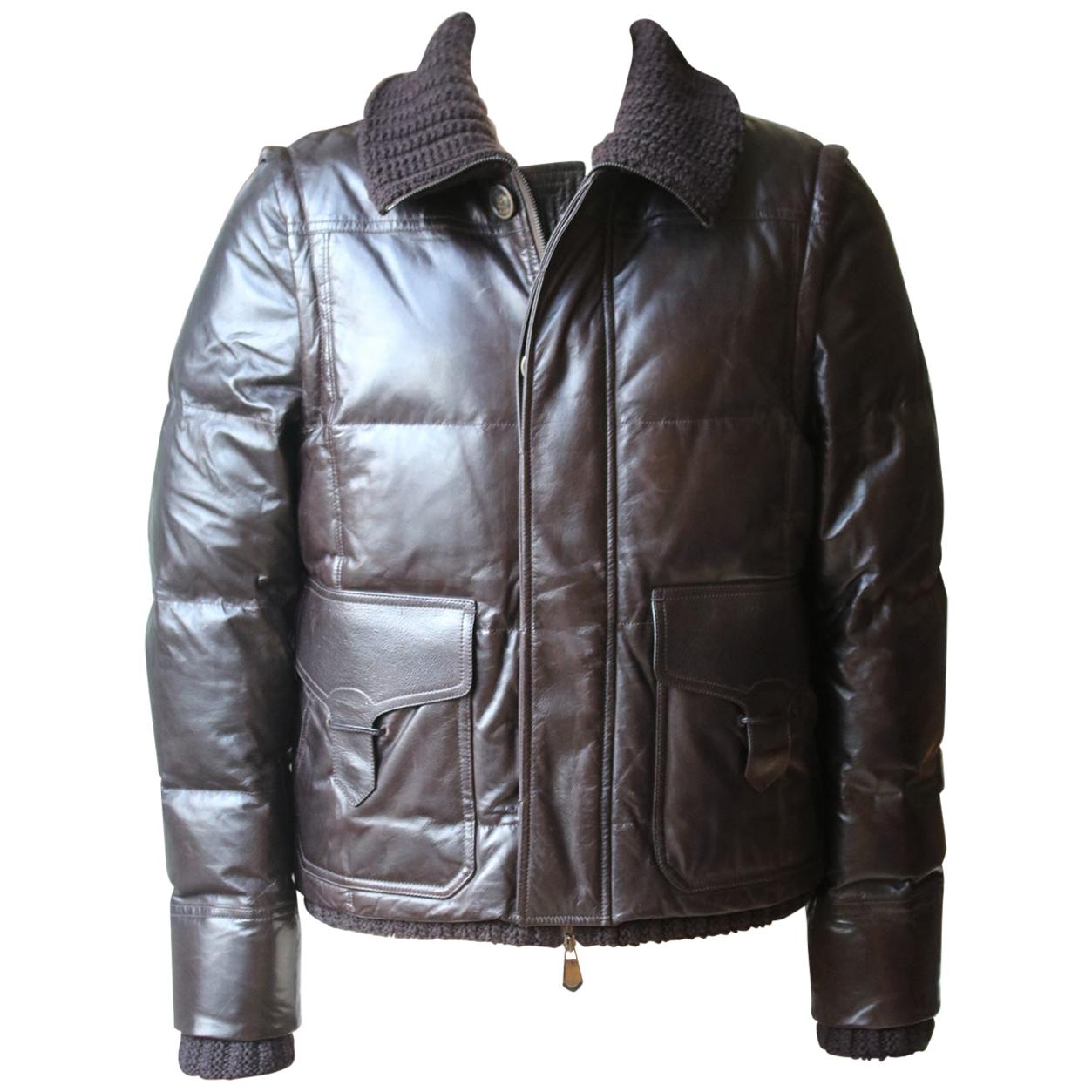 Berluti Padded Leather Jacket with Detachable Sleeves