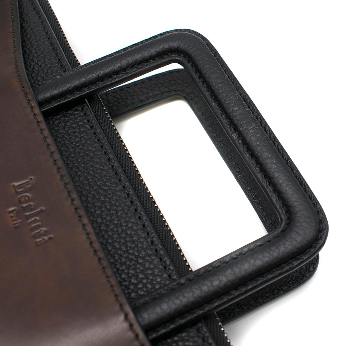 Women's or Men's Berluti Tobacco Bis Lift Leather Briefcase
