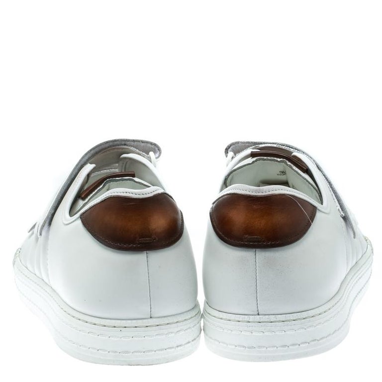 Berluti White Leather Playfield Velcro Sneakers Size 43.5 For Sale at ...