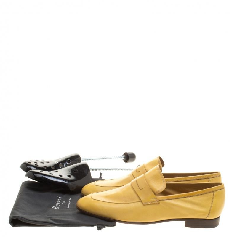 Berluti Yellow Leather Lorenzo Loafers Size 42.5 2