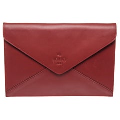 Berlutti Red Leather Letter Case Wallet with leather, gold-tone hardware