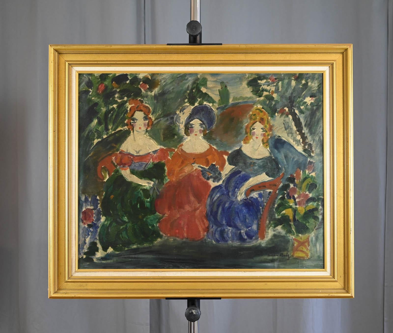 Les femmes au jardin - Painting by Berly Vlaminck
