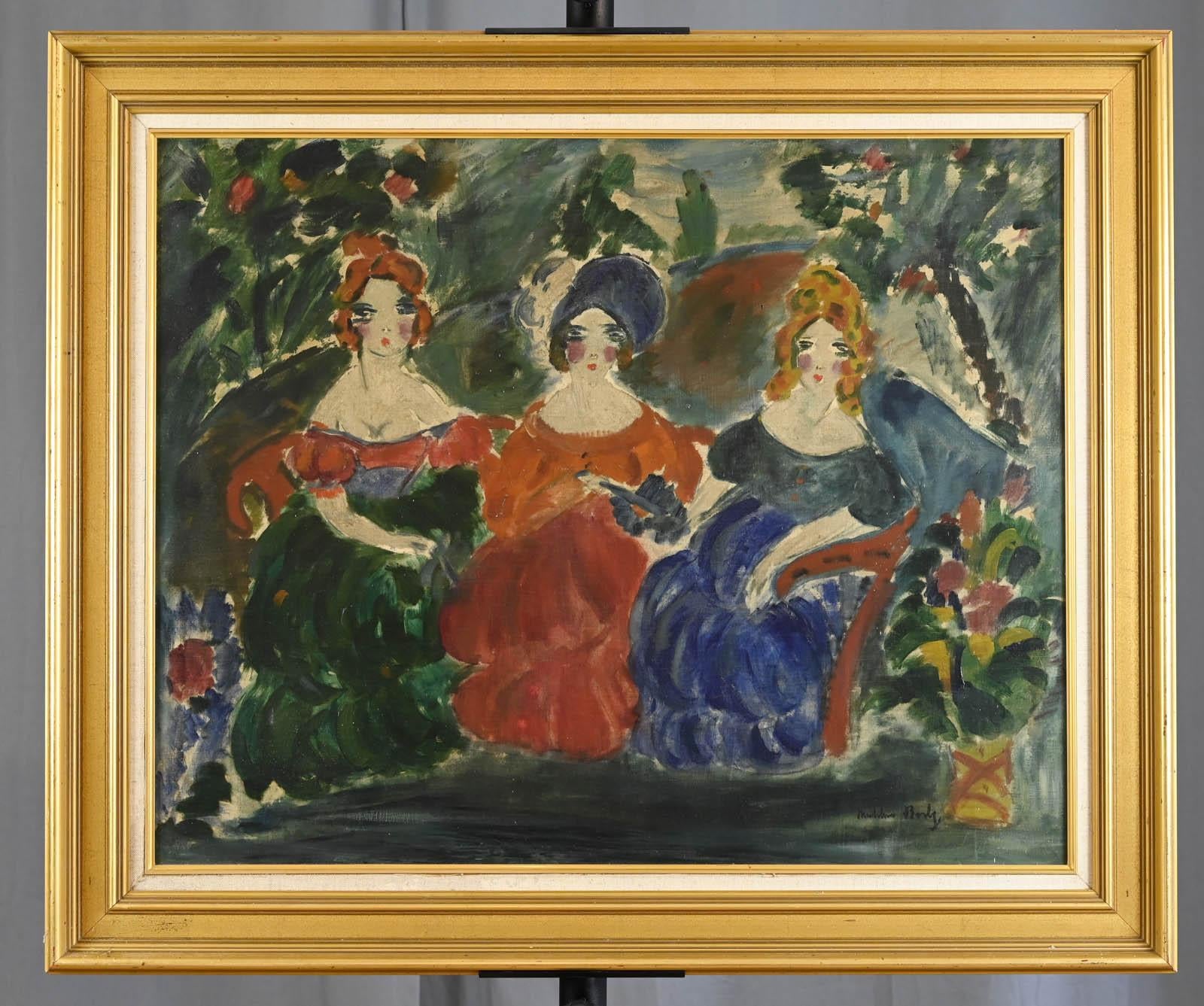 Les femmes au jardin - Fauvist Painting by Berly Vlaminck