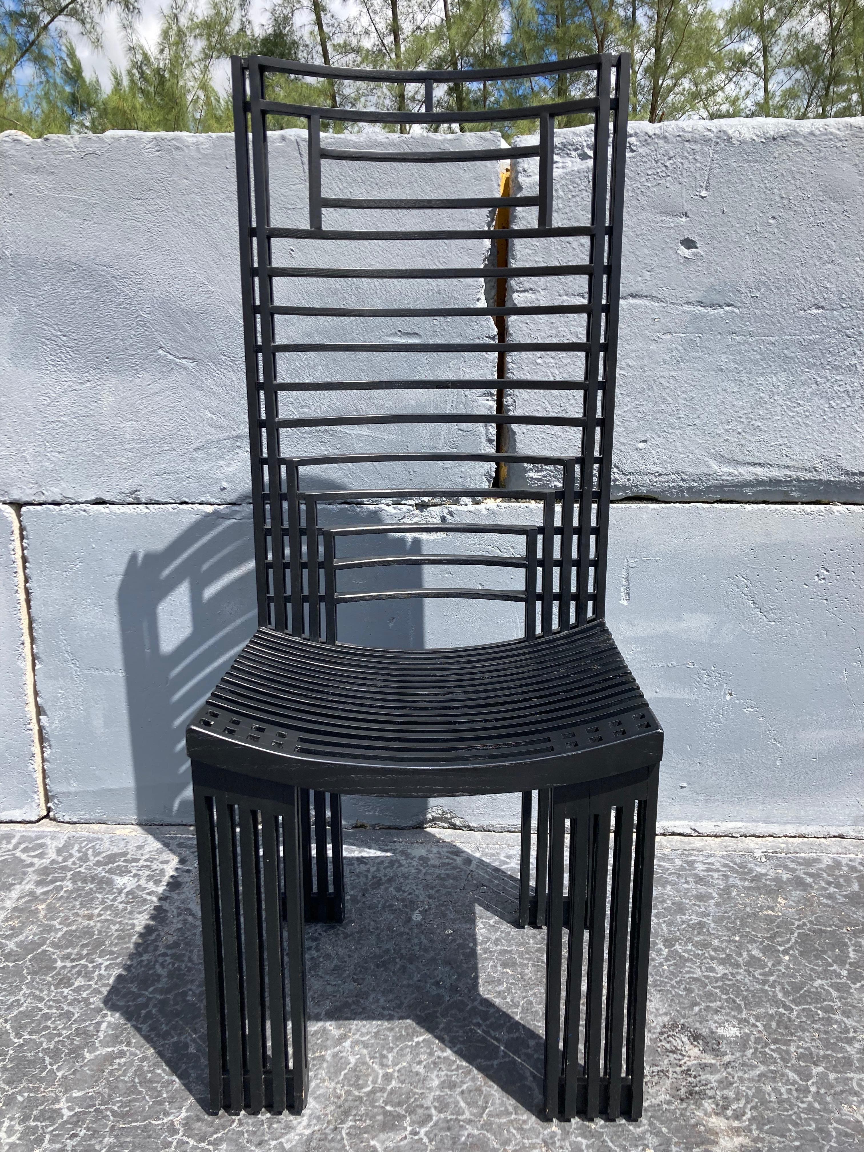 Bermont Chairs by Miguel Rodrigo Mazure, Black, Oak For Sale 1