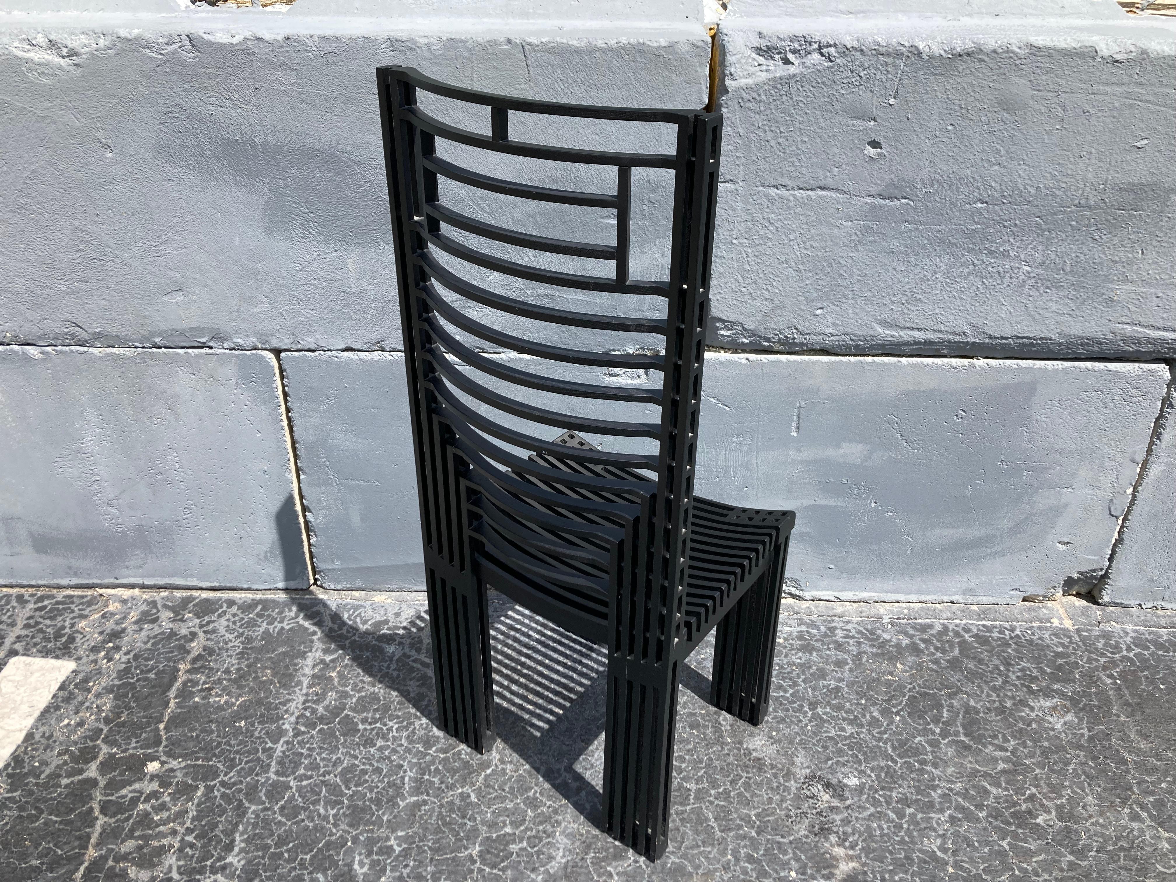 American Bermont Chairs by Miguel Rodrigo Mazure, Black, Oak For Sale