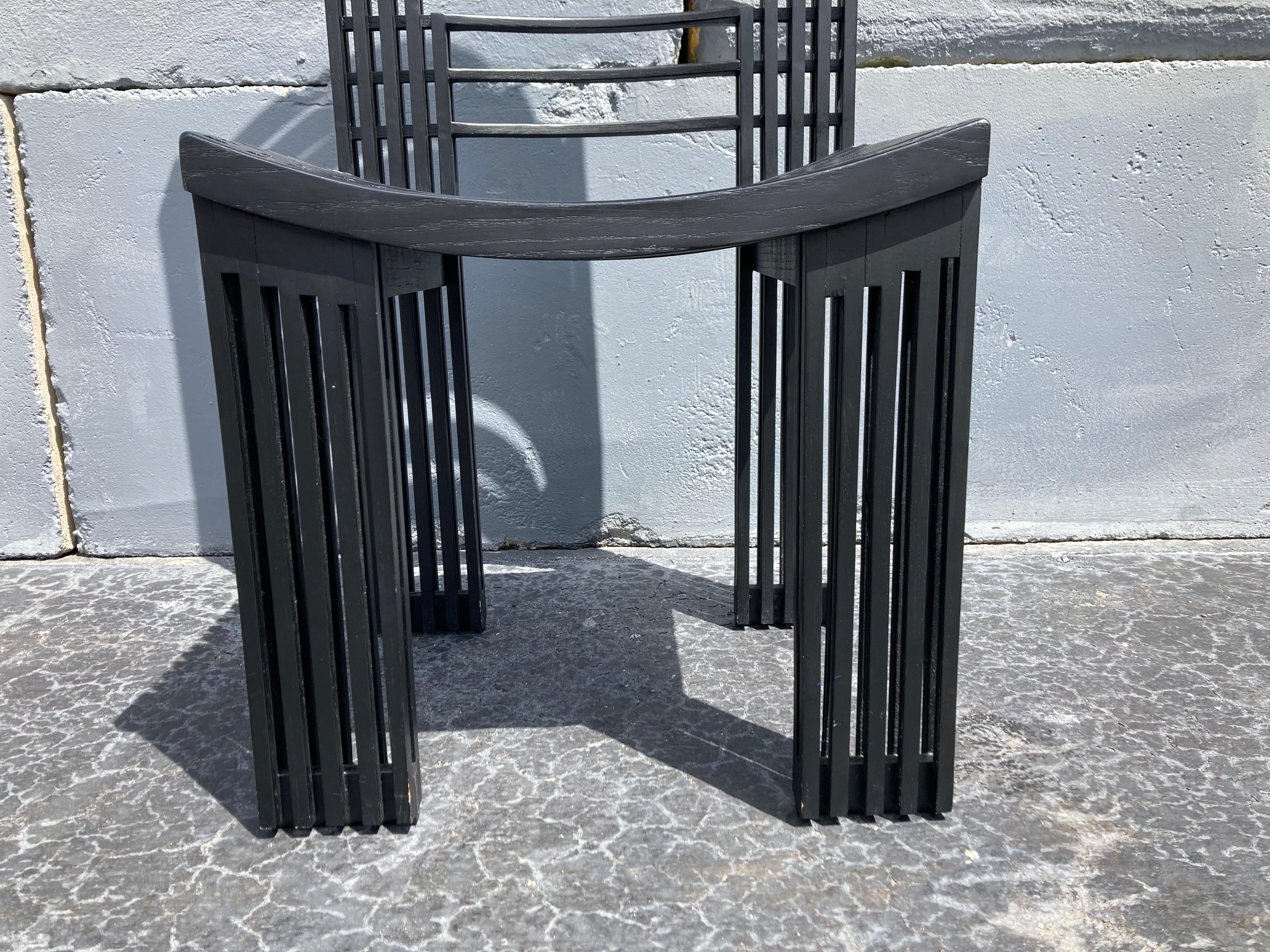 Bermont Chairs by Miguel Rodrigo Mazure, Black, Oak In Good Condition For Sale In Miami, FL