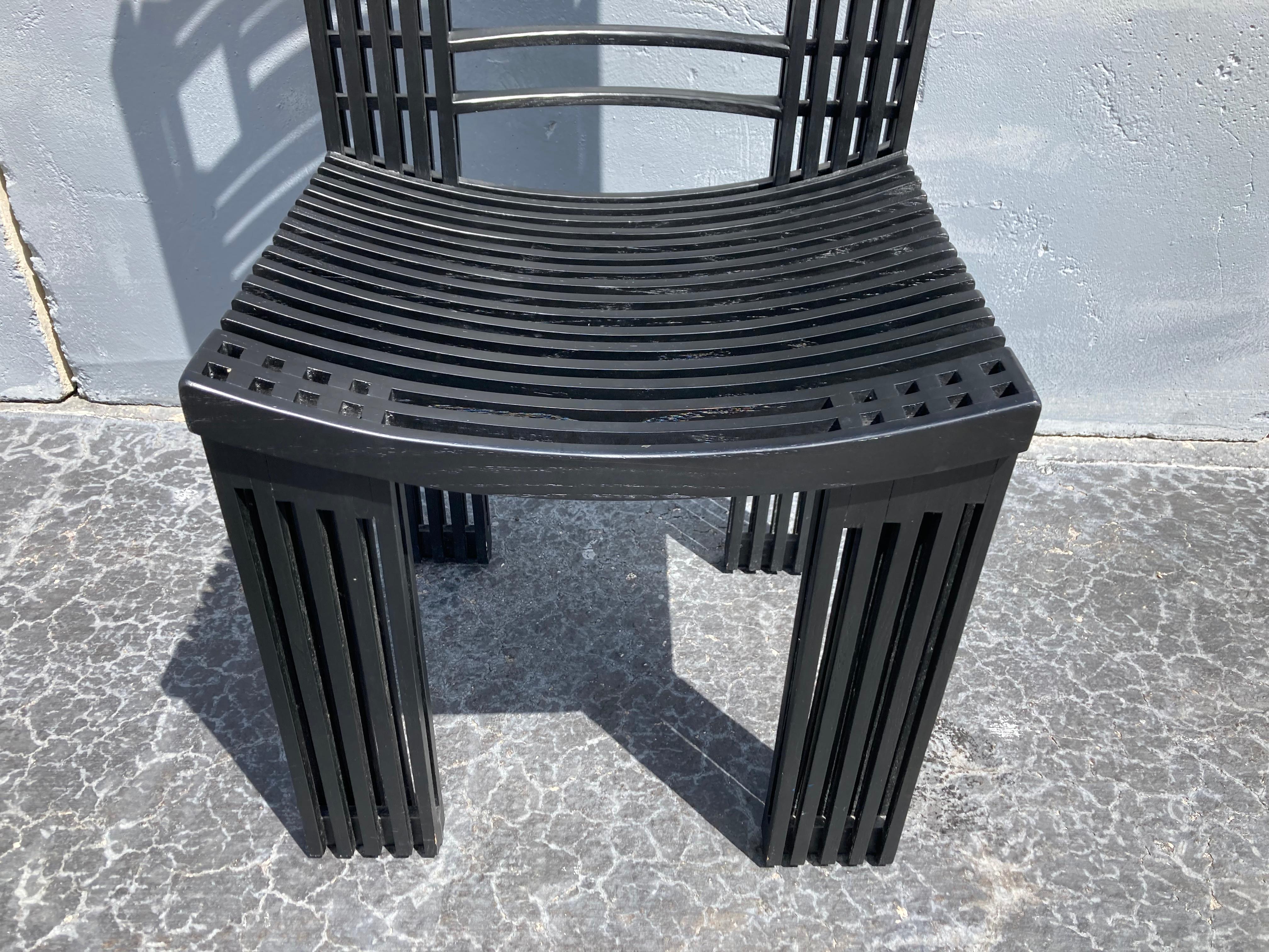 Late 20th Century Bermont Chairs by Miguel Rodrigo Mazure, Black, Oak For Sale
