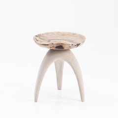 Bermuda Triangle • Hand-Carved Solid Petrified Wood Stool by Odditi