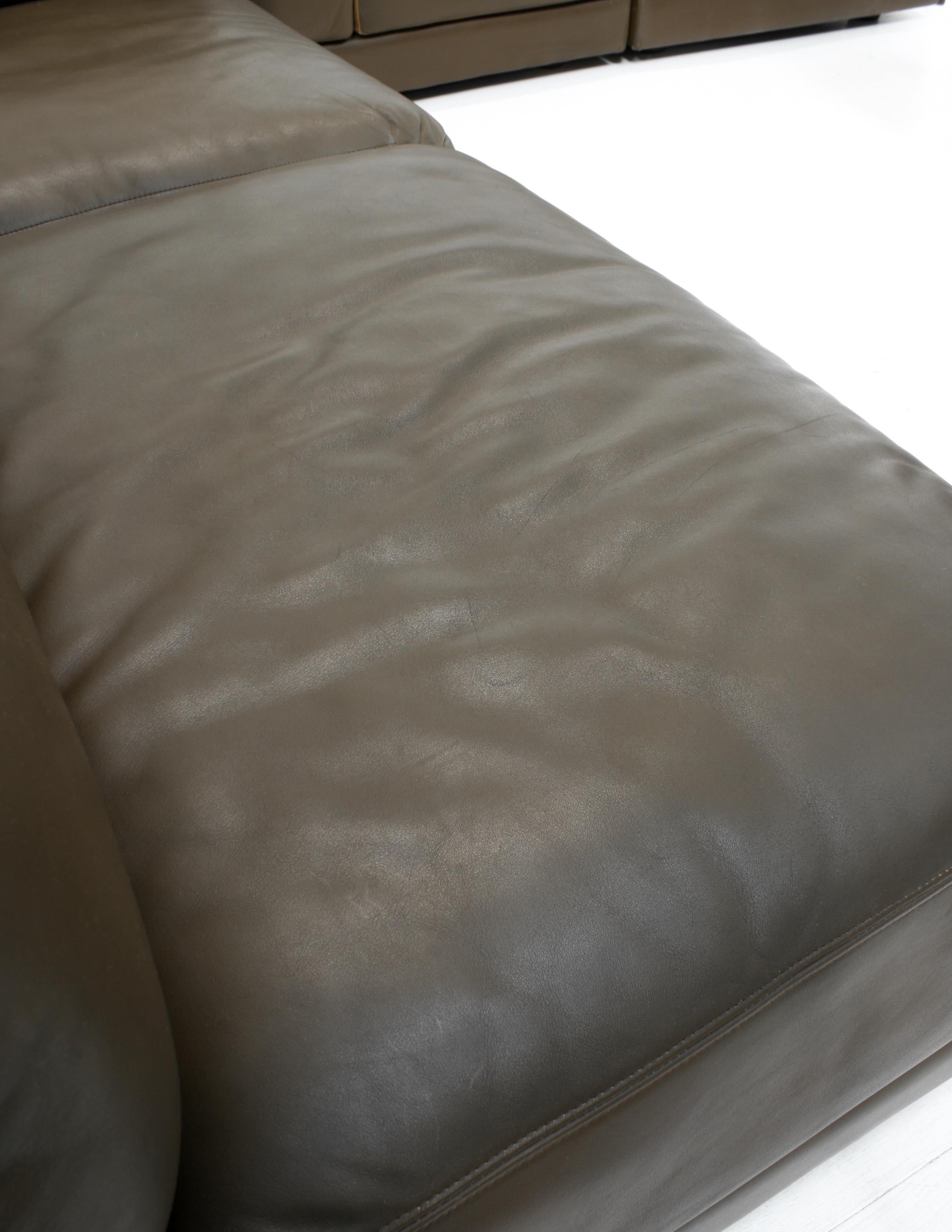Bermuda Modular Sectional Leather Sofa by Heiner Gölz fr Durlet, 1970s, Set of 5 For Sale 8