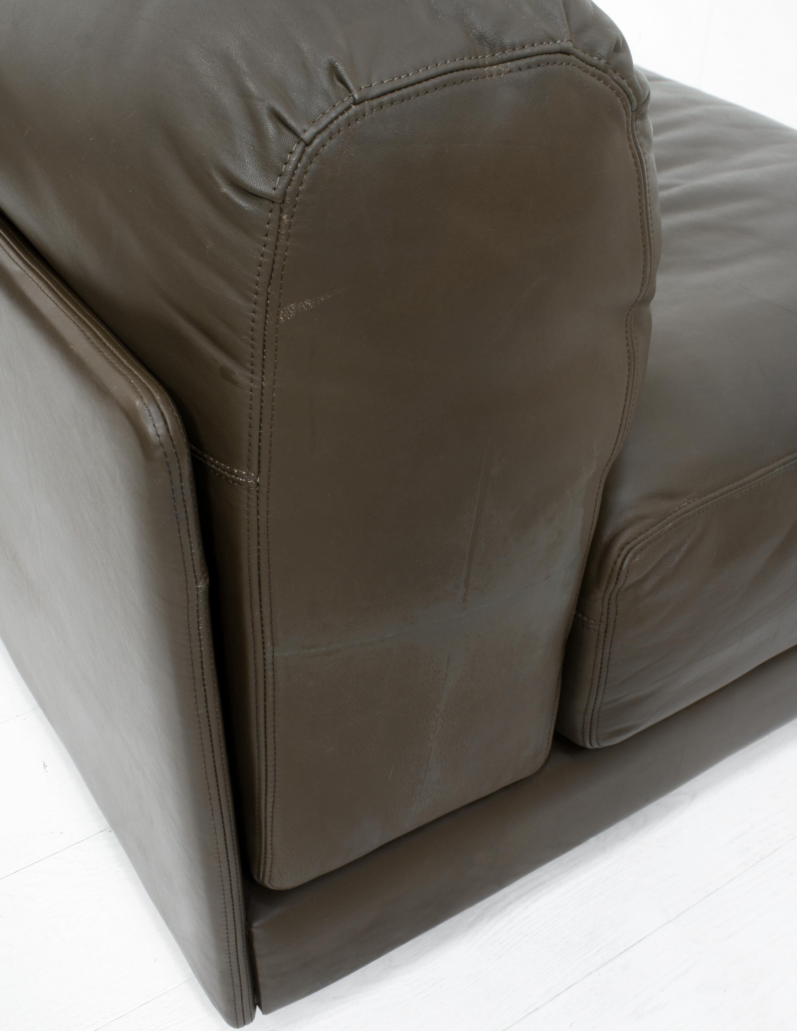 Bermuda Modular Sectional Leather Sofa by Heiner Gölz fr Durlet, 1970s, Set of 5 For Sale 9