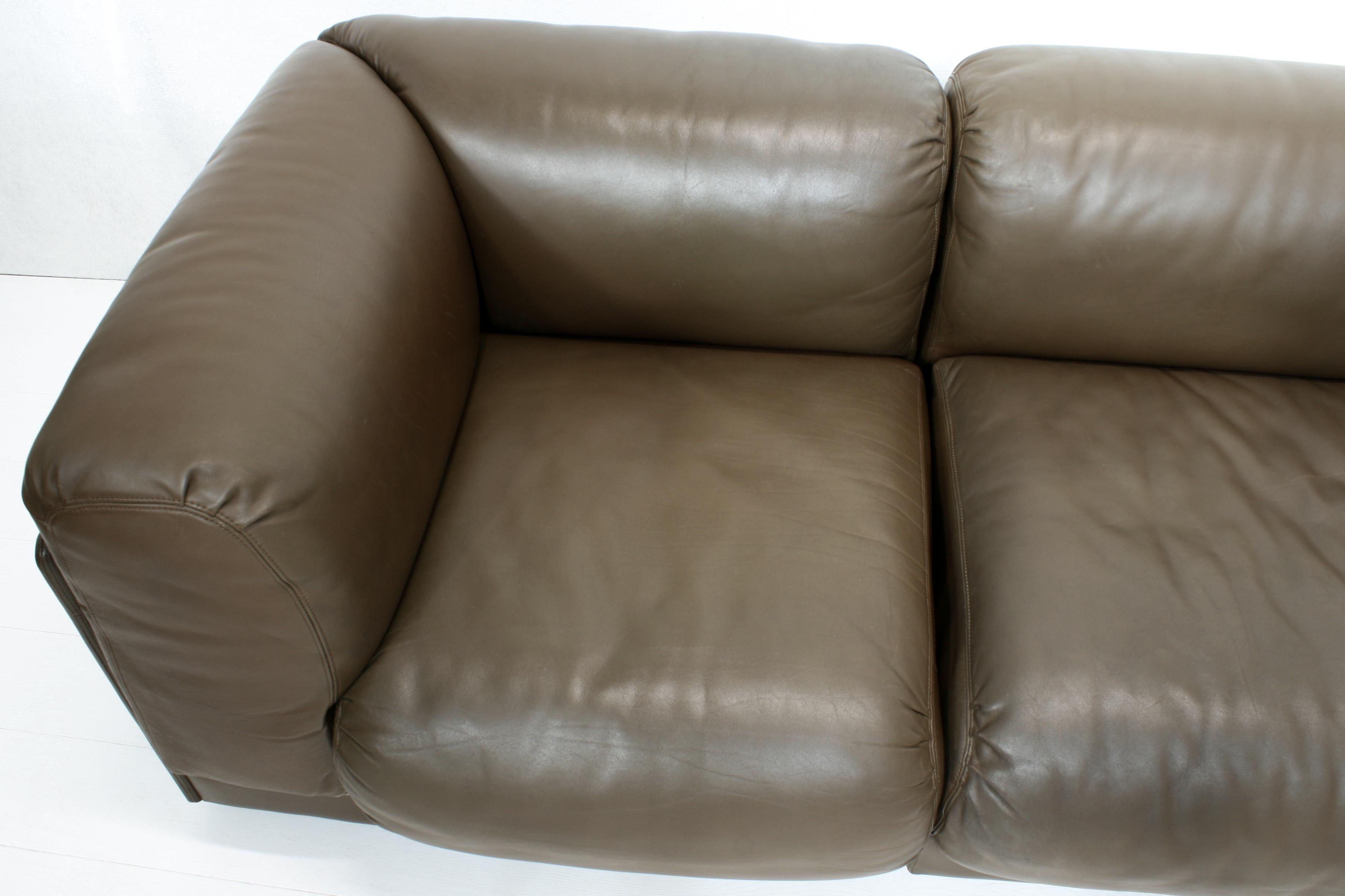 Bermuda Modular Sectional Leather Sofa by Heiner Gölz fr Durlet, 1970s, Set of 5 For Sale 2