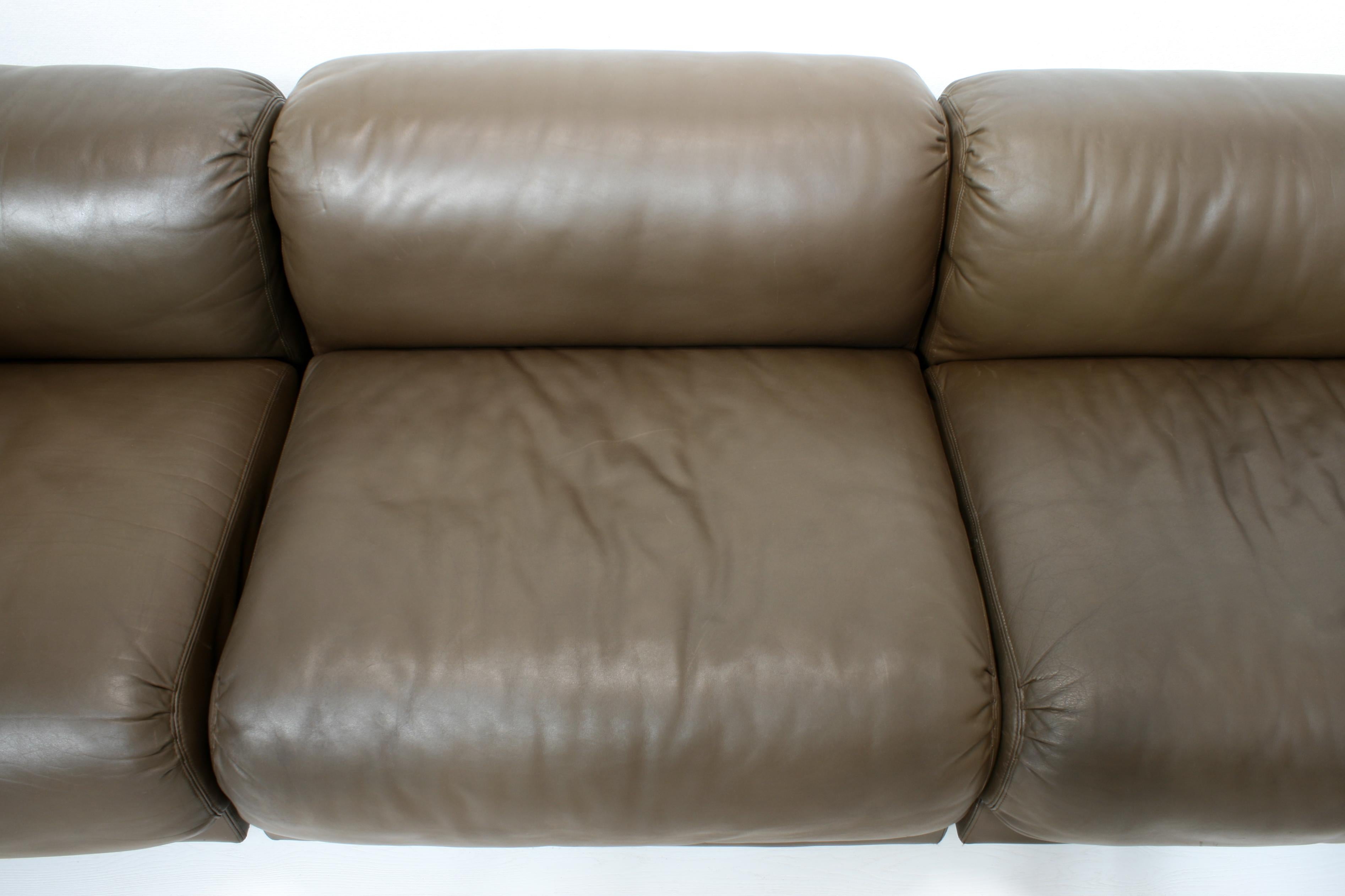 Bermuda Modular Sectional Leather Sofa by Heiner Gölz fr Durlet, 1970s, Set of 5 For Sale 3