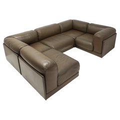 Sofá seccional modular Bermuda de cuero de Heiner Gölz fr Durlet, años 70, set de 5