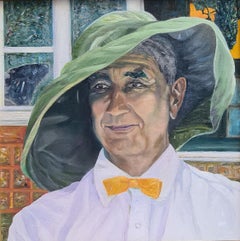 Marc, Portrait in Landscape, Contemporary Oil on Linen Board 