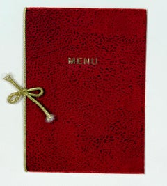 "Menu" - "Mangia fuori più spesso" - Stampa calcografica dipinta a mano di Bernadette Emrick